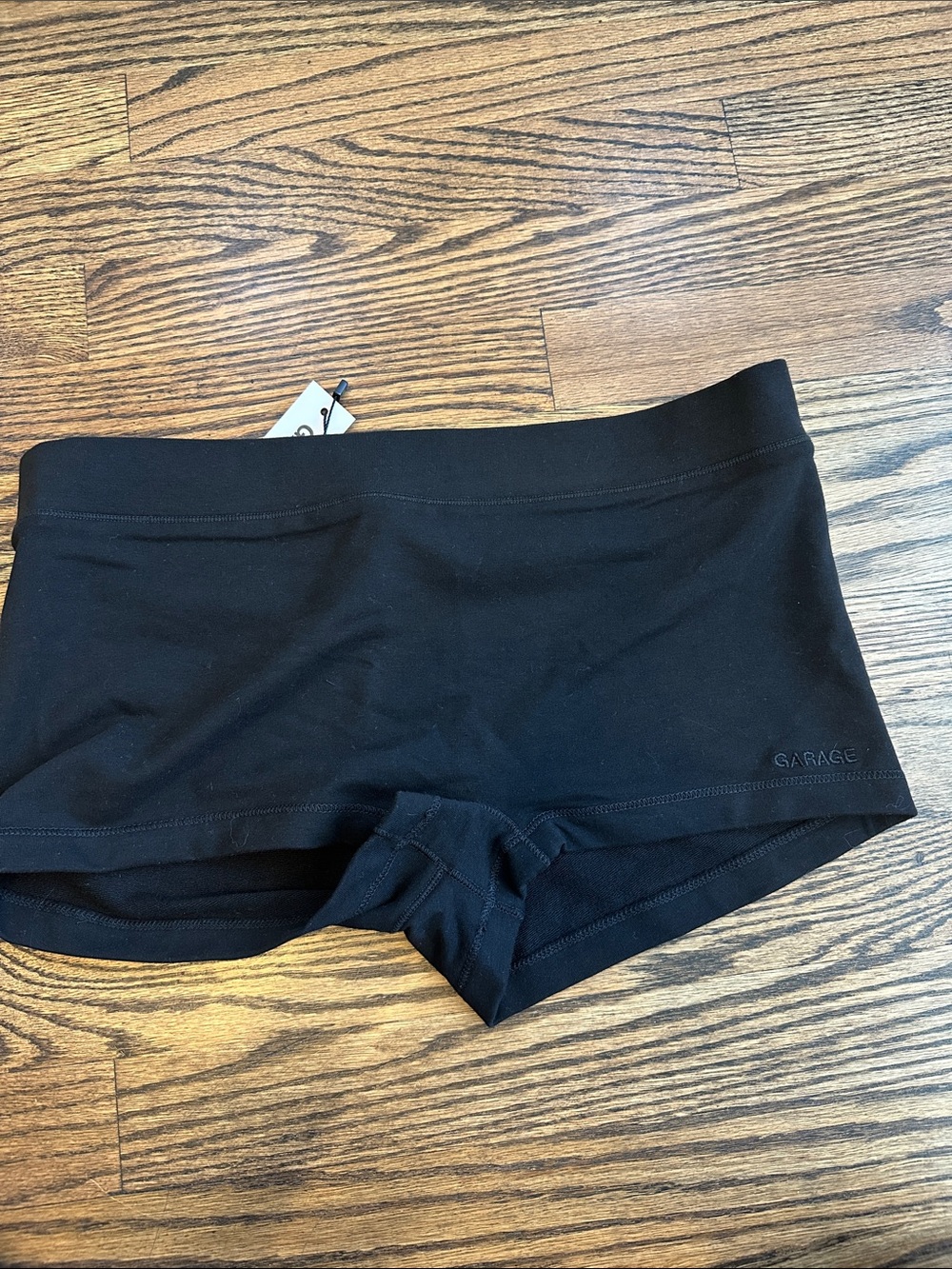 Garage NWT Black Stretch Terry Microshorts Medium